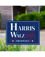 Kamala Harris Walz Obviously Yard Sign Made in USA Size Large With Stake YS65 Yard Sign white 1pack