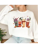 Spooky Milk Tea Latte Coffee Halloween Sweatshirt, Spooky Boba Shirt, Latte Shirt, Coffee Shirt, Witch Shirt, Halloween Gift For Boba Lover Unisex Sweatshirt white s