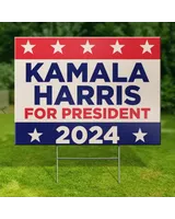 Kamala Harris Yard Sign Made in USA Size Large With Stake YS90 Yard Sign white 1pack