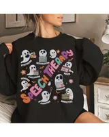Speech Language Pathology Halloween Sweatshirt, Speech Language Therapy Shirt, SLP Shirt, Halloween Gift For SLP, Language Pathology Shirt Unisex Sweatshirt white s