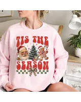 Tis the Season Christmas Shirt, Coquette Christmas Crewneck Sweatshirt, Retro Christmas Sweatshirt, Coquette Christmas Shirt, Christmas Gift Unisex Sweatshirt white s
