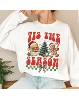 Tis the Season Christmas Shirt, Coquette Christmas Crewneck Sweatshirt, Retro Christmas Sweatshirt, Coquette Christmas Shirt, Christmas Gift Unisex Sweatshirt white s