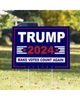 Trump 2024 Yard Sign Made in USA Size Large With Stake YS94 Yard Sign white 1pack