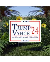 Trump Vance 2024 Yard Sign Made in USA Size Large With Stake YS107 Yard Sign white 1pack