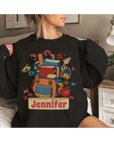 Custom Teacher Shirt, Teacher Team Shirts, Personalized School, Teacher Gift, Customized Name Teacher Shirt, Teacher Wildflower Shirt Unisex Sweatshirt white s