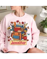 Custom Teacher Shirt, Teacher Team Shirts, Personalized School, Teacher Gift, Customized Name Teacher Shirt, Teacher Wildflower Shirt Unisex Sweatshirt white s