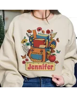 Custom Teacher Shirt, Teacher Team Shirts, Personalized School, Teacher Gift, Customized Name Teacher Shirt, Teacher Wildflower Shirt Unisex Sweatshirt white s