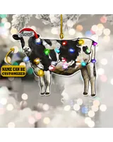Cow Christmas Arcylic Ornament Customized - Gift For Farm , Ornament Decor