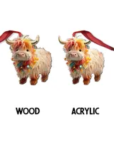 Cow Christmas Arcylic Ornament - Gift For Farm , Ornament Decor 2