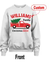 Custom Family Christmas Shirt with Name - Personalized Christmas Family T-Shirt, Custom Name Holiday Shirt - Xmas24 Unisex Sweatshirt white s
