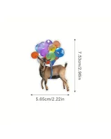 Christmas Acrylic Goat Ornament with Balloons - Gift For Farm , Ornament Decor , Birthday Gift
