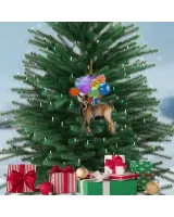 Christmas Acrylic Goat Ornament with Balloons - Gift For Farm , Ornament Decor , Birthday Gift