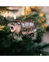 Cute Baby Hippo Moo Deng Acrylic Ornament - Gift For Christmas , Ornament Decor , Birthday Gift