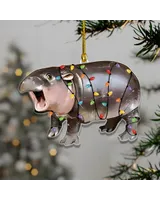 Cute Baby Hippo Moo Deng Acrylic Ornament - Gift For Christmas , Ornament Decor , Birthday Gift