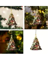 Classic Bookshelf Christmas Tree Ornament- Gift For Christmas , Ornament Decor