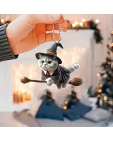 Magic Flying Cat  Arcylic Ornament - Gift For Christmas , Ornament Decor