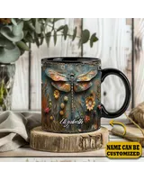 Beautiful Dragonfly Flower Vintage Personalized Accent Mug
