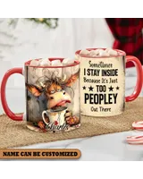 Personalized Cow Sometimes I Stay Inside Accent Mug