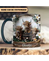 Personalized Highland Cows Accent Mug