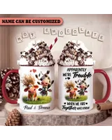 Personalized Cow Apparently We're Trouble Accent Mug