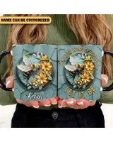Personalized Bee Floral Whisper Word Of Wisdom Let It Be Accent Mug