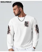YOUR FIRST MISTAKE WOLF - All Over Print , Skull Drawing, Skull Art, Skull Tattoos AOP Unisex Standard Crewneck Sweatshirt 2 white s