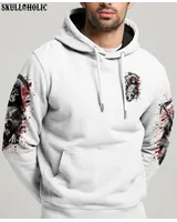 YOUR FIRST MISTAKE WOLF - All Over Print , Skull Drawing, Skull Art, Skull Tattoos AOP Unisex Standard Hoodie 2 white s