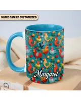 Personalized Chickens  Accent Muga