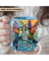 Personalized Couple Hummingbirds Ceramic Accent Mug