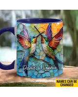 Personalized Couple Hummingbirds Ceramic Accent Mug