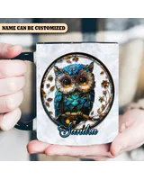 Personalized Beautiful Owl  Accent Mug