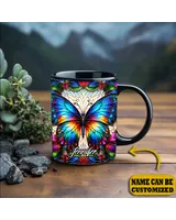 Personalized Butterfly Colorful Accent Mug