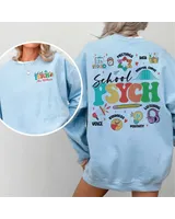 School Psych Sweatshirt, Retro School Psychologist Sweatshirt, School Psych Sweatshirt, Teacher Appreciation, Psychology Shirt Unisex Sweatshirt white s