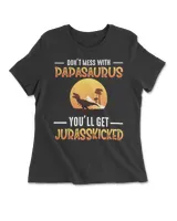Don't Mess With Papasaurus You'll Get Jurasskicked Women's Premium Slim Fit Tee black s