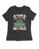 Sailing Grandpa Like A Regular Grandpa Only Cooler Women's Premium Slim Fit Tee black s
