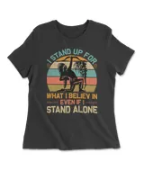 I Stand Up For What I Believ In Even If I Stand Alone Women's Premium Slim Fit Tee black s