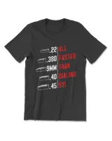 All Faster Than Dialing 911 American Flag Bullet Gun Lovers Men's Premium Tshirt black s