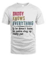 Daddy know everything funny gift for papa vintage Men's Standard T-Shirt white s
