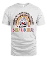 hello 3rd grade Leopard rainbow Men's Standard T-Shirt white s
