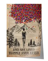 And she lived happily ever after posters Satin Portrait Poster (24x36in) white 24x36in