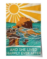 And she lived happily ever after poster Satin Portrait Poster (12x18in) white 12x18in