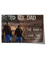Hunting To My Dad So Much Of Me Satin Landscape Poster (18x12in) black 18x12in