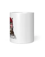 Meowica bandana  July 4th gifts Cat Lovers White Mug white 11oz