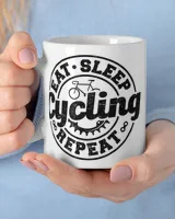 Eat sleep cycling repeat White Mug white 11oz