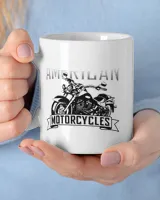 Iron Cafe Two Wheels Forever Mug White Mug white 11oz