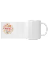 Teacher Circle Floral Traits TypographyTeachAha2104 White Mug white 11oz