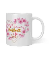 Valentine Mug- For Softball Lovers- Softball Mug Gifts White Mug white 11oz