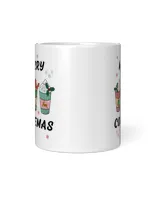 Coffee Lover Merry Christmas Coffee Mug White Mug white 11oz