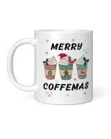 Coffee Lover Merry Christmas Coffee Mug White Mug white 11oz