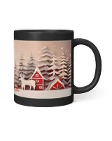 3D Christmas Mug Wrap 21 Black Mug 11oz black 11oz